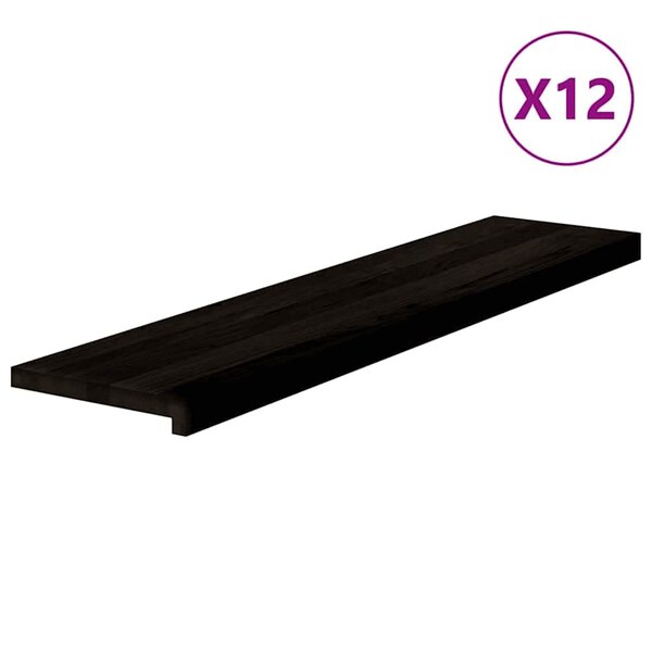 vidaXL Marches d'escalier 12 Pièces marron foncé 110x25x2 cm chêne massif