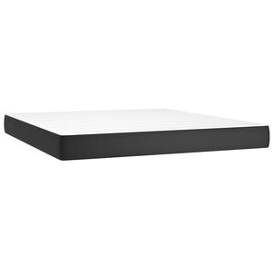 vidaXL Matelas de lit à ressorts ensachés fermeté moyenne Noir 160x200x20cm Similicuir