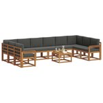 vidaXL Ensemble de canapés d'extérieur 11 Pièces Naturel et Anthracite