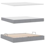 vidaXL Lit avec rangement et matelas Gris clair 200 x 200 cm