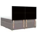 vidaXL Sommier à lattes de lit avec matelas Taupe 200x200 cm Tissu