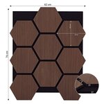 8 Panneaux muraux 62x76 hexagone marron bois