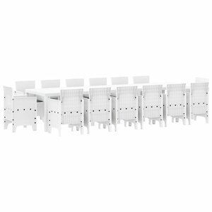 vidaXL Ensemble de salle à manger pour jardin 15 Pièces Blanc Rattan Polt