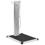 vidaXL Douche d'extérieur avec receveur de douche WPC Acier inoxydable