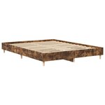 vidaXL Cadre de lit sans matelas chêne fumé 150x200 cm bois ingénierie