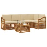 vidaXL Ensemble de canapés d'extérieur 6 pc Naturel et Beige Polyester