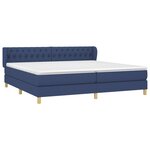 vidaXL Sommier à lattes de lit avec matelas Bleu 200x200 cm Tissu