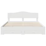 vidaXL Cadre de lit avec tiroir Blanc 200 x 200 cm Bois d'ingénierie