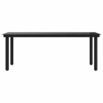 vidaXL Table à dîner de jardin Noir 200x100x74 cm Acier et verre