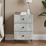 vidaXL Cabinet de chevet Gris béton 43 x 41 x 66 5 cm