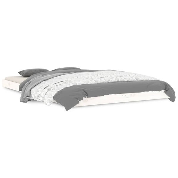 vidaXL Cadre de lit sans matelas blanc 120x190 cm bois de pin massif