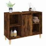 vidaXL Meuble d'évier chêne fumé 80x33x60 cm bois d'ingénierie