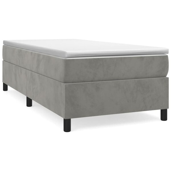 vidaXL Sommier à lattes de lit et matelas Gris clair 80x200 cm Velours