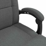 vidaXL Fauteuil de sol ajustable Gris foncé Tissu