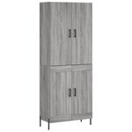 vidaXL Buffet haut Sonoma gris 69 5x34x180 cm Bois d'ingénierie