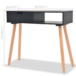 vidaXL Table console Bois de pin massif 80 x 30 x 72 cm Noir