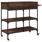 vidaXL Chariot de cuisine chêne marron 105x42x95 cm bois d'ingénierie
