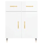 vidaXL Buffet Blanc brillant 69 5x34x90 cm Bois d'ingénierie