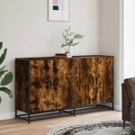 vidaXL Buffet chêne fumé 134x35x76 cm bois d'ingénierie