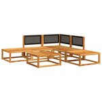 vidaXL Ensemble de canapés de jardin 6 pièces avec coussins en bois d'acacia et rotin
