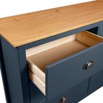 vidaXL Buffet Hill Gris 125x40x80 cm Bois de pin solide