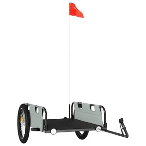 vidaXL Remorque de vélo gris tissu oxford et fer