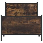vidaXL Cadre de lit en métal sans matelas chêne fumé 90x190 cm