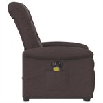 vidaXL Fauteuil inclinable de massage électrique Marron foncé Tissu