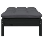 vidaXL Repose-pied de jardin avec coussin anthracite Bois de pin Noir