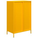 vidaXL Buffet haut jaune moutarde 68x39x101 5 cm acier