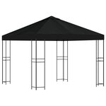 vidaXL Pavillon 3 x 3 m Noir Polyester et Acier 190 gsm