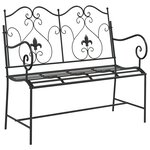 vidaXL Banc extérieur Noir Métal Standard Robuste Banc d'extérieur