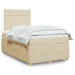 vidaXL Sommier à lattes de lit avec matelas crème 120x190 cm tissu