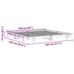 vidaXL Cadre de lit sans matelas 160x200 cm bois massif de pin