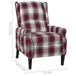 vidaXL Fauteuil de massage inclinable Rouge Tissu