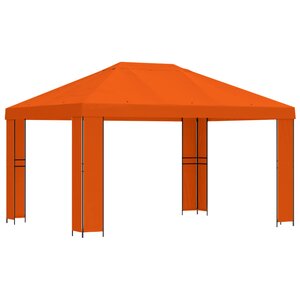 vidaXL Pavillon 4 × 3 m Orange Polyester et Acier 190 gsm
