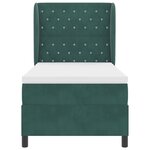 lit-box vidaXL avec matelas en velours vert foncé - 90x200 cm