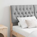 vidaXL Tête de lit capitonnée Gris clair 140 cm Pin massif