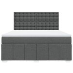 vidaXL Sommier à lattes de lit avec matelas Gris foncé 180x200cm Tissu