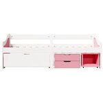 vidaXL Lit de jour et 3 tiroirs sans matelas IRUN blanc rose 90x200 cm