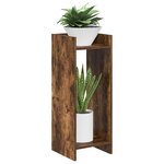 vidaXL Support de Plante 2 pièces Chêne fumé 30 x 30 x 80 cm