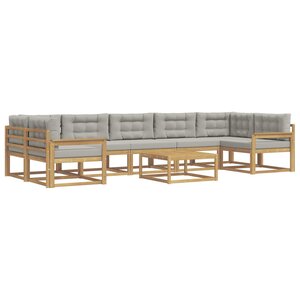 vidaXL Ensemble de canapés d'extérieur 6 pc Blanc et gris clair