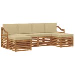 vidaXL Ensemble de canapés d'extérieur 6 pc Naturel et Beige