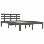 vidaXL Cadre de lit sans matelas bois massif gris 200x200 cm