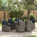 vidaXL Ensemble de Salle à Manger de Jardin 7 Pièces en Rattan Poly Grise