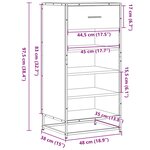 vidaXL Étagère à chaussures chêne fumé 48x38x97 5 cm bois d'ingénierie