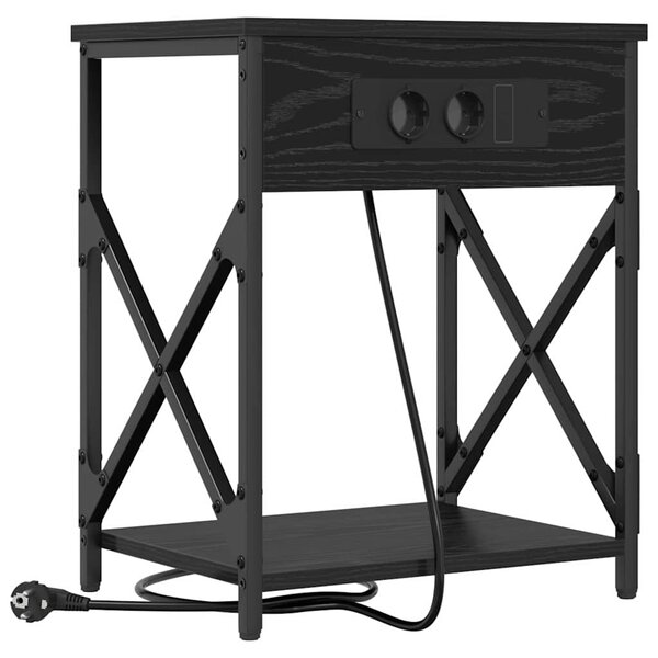 vidaXL Cabinet de chevet Chêne noir 41 x 31 x 51 cm Bois d'ingénierie