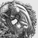 Monnaie DRAGON AND HORSE Figure Eight 3 Oz Argent 5 Tala Samoa 2026 (PRÉCOMMANDE)