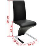 vidaXL Chaises à manger lot de 6 noir similicuir