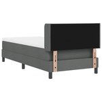vidaXL Lit box spring avec matelas gris foncé  100x200 cm en tissu
